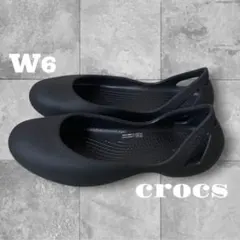 未使用 CROCS クロックス フラット カディ w6 パンプス ブラックのサムネイル