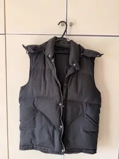 GENERAL SUPPLY グレー ダウンベスト 着脱可能フード付き
