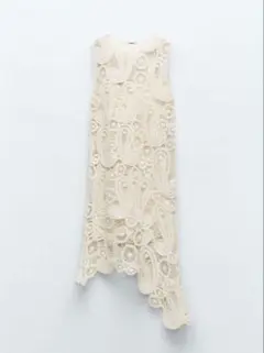 ZARA アイボリー レース キャミワンピース