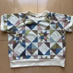 しまむら softcheese micorrid パッチワーク Tシャツ 90