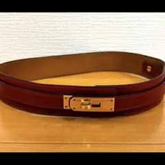 美品 HERMES エルメス ケリー レザー ベルト レッド×ゴールド金具 赤のサムネイル
