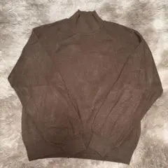 GU ブラウン ハイネックセーター