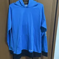YONEX フード付き長袖ウェア Lサイズ 青