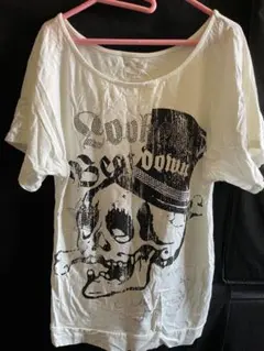 スカル ラインストーン ビジュー Tシャツ 平成ギャル 当時物