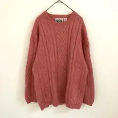 90s　アランニット　ケーブル　セーター　モヘア素材　希少カラー　ヴィンテージ
