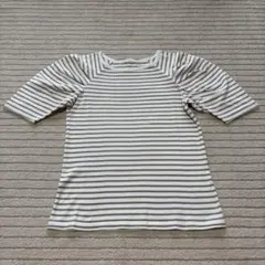 【美品】 KBF パフスリーブ ボーダーTシャツ ベージュのサムネイル