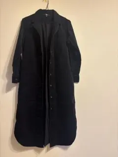 ネイビーのコーデュロイワンピース