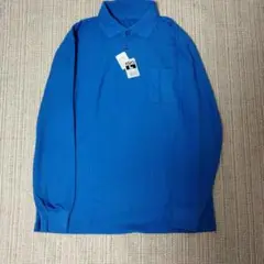 ✦新品未使用✦吸汗速乾 Lサイズ 青 長袖ポロシャツ
