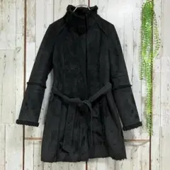 ☆ボナジョルナータ☆フェイクムートンコート S ブラック 裏側ボア 比翼ボタン