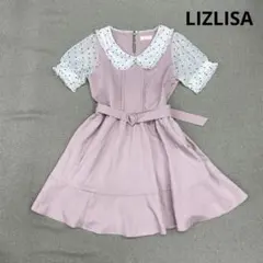 i574◯ LIZLISA ピンク ドット柄 半袖ワンピース