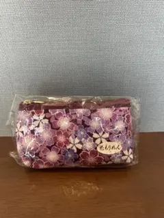 【新品】花ちりめんポーチ　紫色