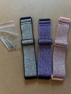 スマートウォッチ バンド 3本セット 銀 紫 桃