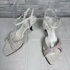 DIANA ダイアナ　クロスストラップ　グリッター　サンダル　ヒール　23.0