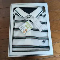 未使用　ストライプ 長袖ポロシャツ Мサイズ