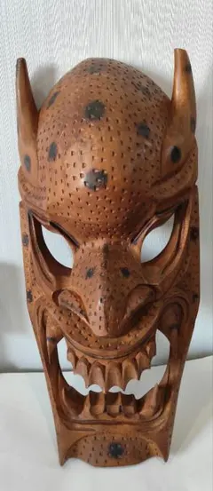 魔除　43cm　民族　木製　仮面　彫刻　マスク　民俗 魔除 43cm 民族 木製 仮面 彫刻 マスク 民俗 - メルカリ