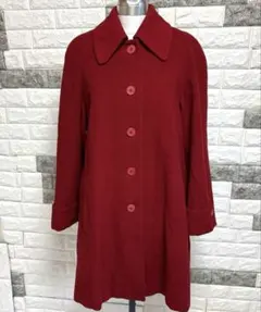 美品【カルバンクライン】CALVIN KLEIN ハーフコートM赤ウール100%