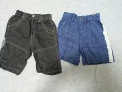 ハーフパンツ 2点セット 黒と青