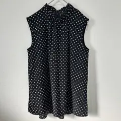 ✨超美品❤️【ユニバーバル ミューズ】(2) ノースリーブブラウス 襟フリル 黒