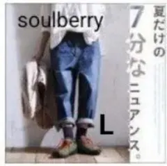 soulberry ソウルベリー 夏にしか穿けない七分なニュアンスデニム L