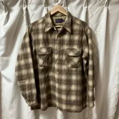 Pendleton 70s ボードシャツ XL-L ウールシャツ キャメル