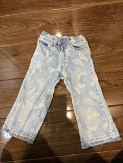 GAP 蝶柄デニムフレアパンツ
