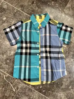 パ*ん様 BURBERRY チェック柄 半袖シャツ 4Y