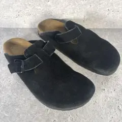 ビルケンシュトック ボストン スエード【41】26.5cm ブラック ナロー