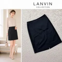 LANVIN COLLECTION スカート 42 ブラック 膝丈 サイドラインのサムネイル