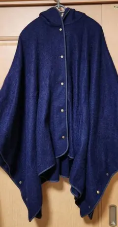 Emma Taylor ネイビー ウール ポンチョ ジャケット