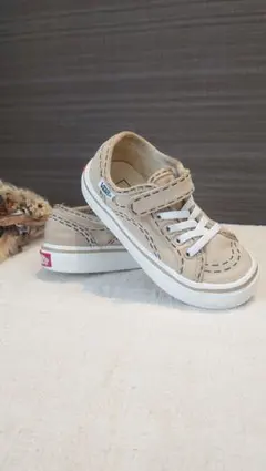 17cm Vans ベージュ スニーカー スリッポン