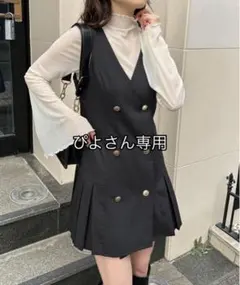 ツイードプリーツミニジャンスカ