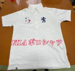 FILA GOLF ポロシャツ ホワイト 千鳥格子柄のサムネイル