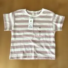 【イオン】ピンク 白 ボーダー 半袖Tシャツ 100cm 新品