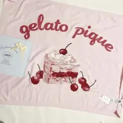 新品未使用ジェラートピケ HIGH CALORIモチーフブランケット　チェリー柄