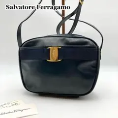 しぇりる様専用✨ サルヴァトーレフェラガモ ヴァラリボン ショルダーバッグ 紺色