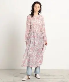 SOULEIADO プリント ギャザーフレアワンピースのサムネイル
