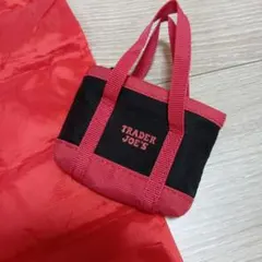 未使用　TRADER JOE'S マイクロトート&エコバッグセット　赤黒