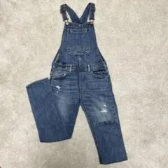 【GAP】美品　ダメージデニムオーバーオール 140㌢(L)