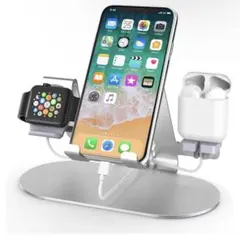 匿名配送❣️ブラック 3-in-1アルミ充電ステーション 携帯電話の腕時計のサムネイル
