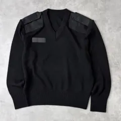 18977 USED Ｖネック コットンニット 黒色