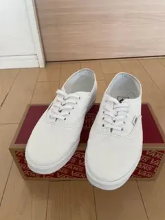 VANS Authentic バンズ オーセンティック 本革 レザー 27 白 - メルカリ