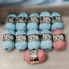 【毛糸】 Toemilu alpaca wool 11個セット ピンク 水色レア