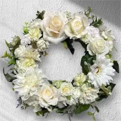 フラワーリース　ホワイト系