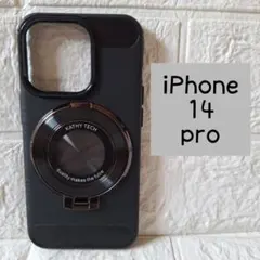 iPhone14 Pro スマホケース リング付き ブラック スマホカバー