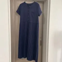 Milk tea ネイビー プリーツワンピース
