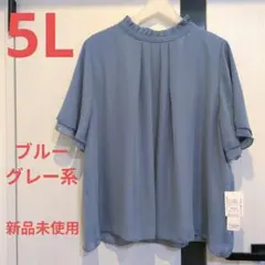 半袖　ブラウス　ブルーグレー系　5L　新品未使用のサムネイル