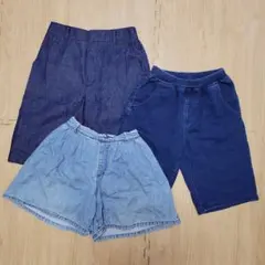 gu 150cm女の子 デニムハーフパンツ3枚セット