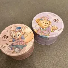 香港ディズニー ダッフィー＆リーナベル20周年 缶 2個セット