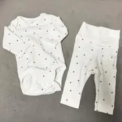 H&M ハート柄ロンパース・レギンスセット 0-1M