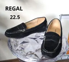 REGAL スエードローファー ブラック 22.5　ステッチ